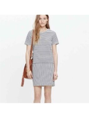 Madewell Dockside Striped T-Shirt Dress Drop Waist